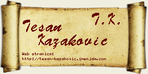 Tešan Kazaković vizit kartica